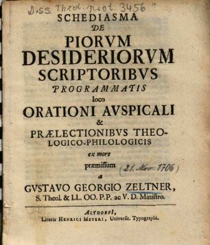 Schediasma De Piorvm Desideriorvm Scriptoribvs