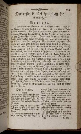 Die erste Epistel Pauli an die Corinther.