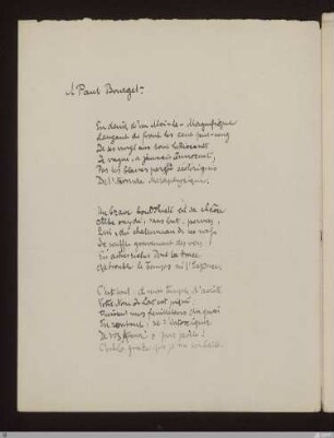A Paul Bourget