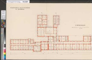 Arnsberg, Bezirksregierung, Hauptgebäude Seibertzstr. 1, Grundriss 2. Stock, Bestandszeichnung