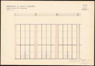 Hauptgebäude eines Flughafens Schinkelwettbewerb 1932: Festsaal: Ansicht der Fensterseite 1:20