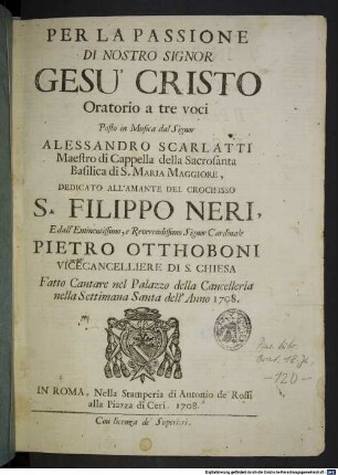 Per la Passione di Nostro Signor Gesù Cristo