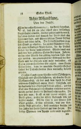 Achte Abhandlung. Von der Beicht
