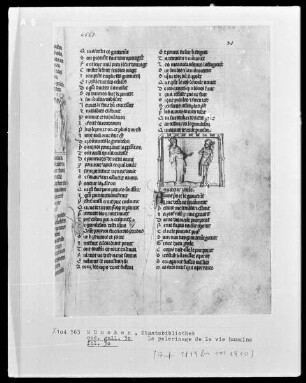 Le pélerinage de la vie humaine — Königin und Pilger, Folio 30recto