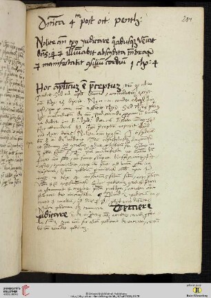 Dominica 4ta post octauam penthecostes [Predigttext, I Cor 4,5]