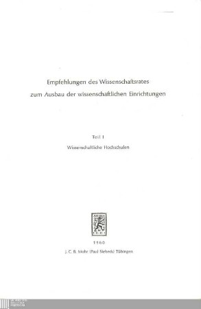 1: Wissenschaftliche Hochschulen