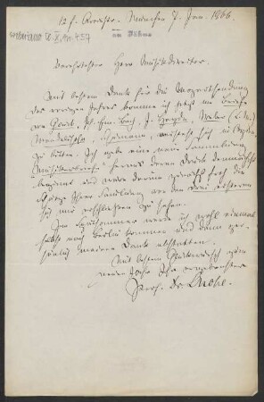 Brief an Friedrich Wilhelm Jähns : 07.01.1866