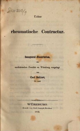 Ueber rheumatische Contractur