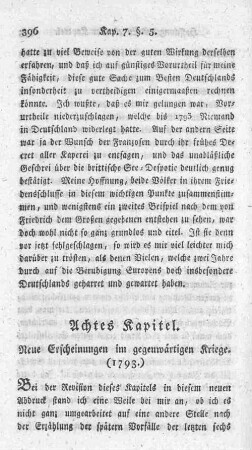 Achtes Kapitel. Neue Erscheinungen im gegenwärtigen Kriege. (1793.)