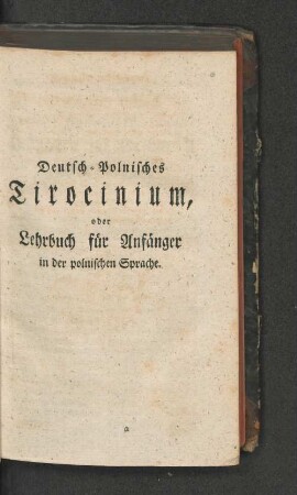 Deutsch - Polnisches Tirocinium, ...