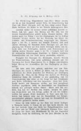 II. 33. Sitzung am 9. März 1912.
