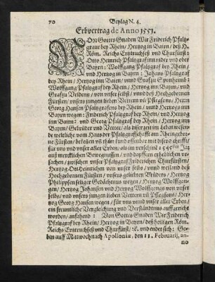 70-79, No. 4: Erbvertrag de Anno 1551