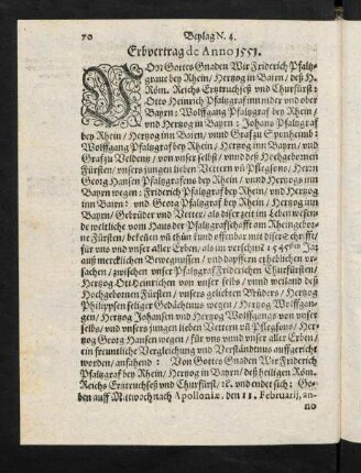 70-79, No. 4: Erbvertrag de Anno 1551