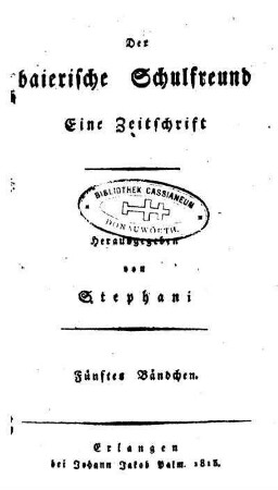 1913/14: Der baierische Schulfreund - 1813/14, 5/6