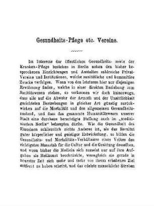 Gesundheits-Pflege etc. Vereine