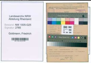 Entnazifizierung Friedrich Goldmann , geb. 21.11.1901 (Kaufmann)