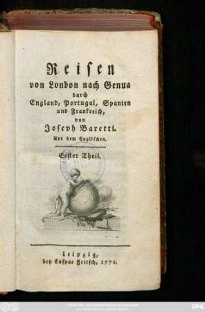 Th. 1: Reisen von London nach Genua durch England, Portugal, Spanien und Frankreich