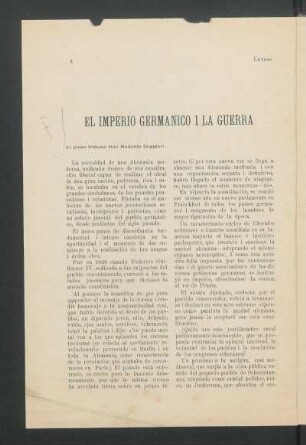 El imperio germánico y la guerra