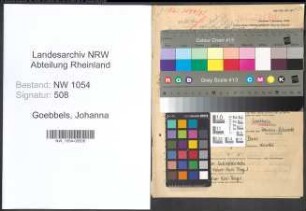 Entnazifizierung Johanna Goebbels , geb. 27.06.1890 ()