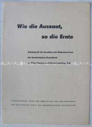 Anleitung für Agrarpropagandisten der Nationalen Front