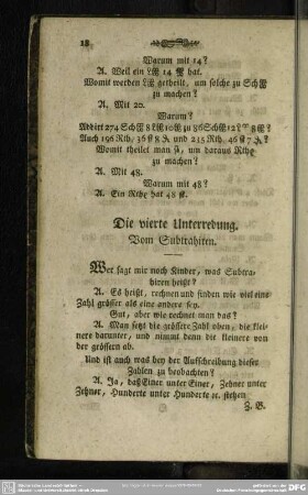 Die vierte Unterredung. Vom Subtrahiren