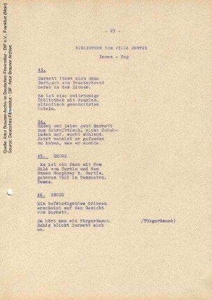 Drehbuch (Auszug)