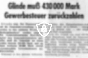 Glinde muß 430000 [Name maskiert] zurückzahlen