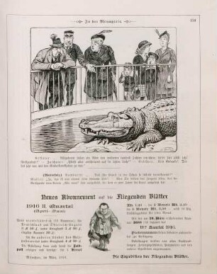 "In der Menagerie" "Neues Abonnement auf die Fliegenden Blätter"