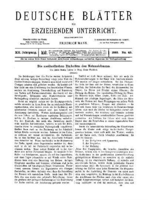 Die methodischen Einheiten des Netzzeichnens : (Schluss)