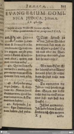Evangelium Dominica Judica, Johan. 8. à v. 46-59