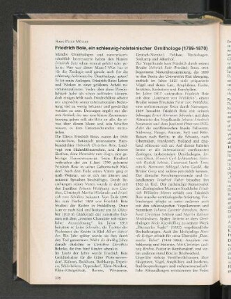 Friedrich Boie, ein schleswig-holsteinischer Ornithologe (1789-1870)