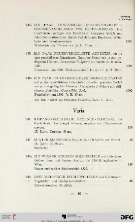 Varia (Nr. 246-258)