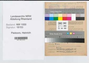Entnazifizierung Heinrich Pastoors, geb. 29.06.1913 (Finanzangest.)
