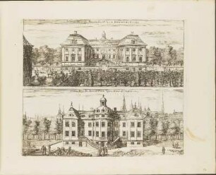 Kupferstich: Palatium Illstr: Dn: Baronis Caroli Sparri Holmense merid: versus / Palatium Illustr: Dn: Baronis Caroli Sparri Holmense Septem: versus