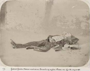 Gabriel Garcia Moreno nach seiner Ermordung auf der Plaza von Quito, August 1875