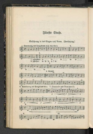Fünfte Stufe. Einführung in das Singen nach Noten. (Fortsetztung.)