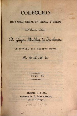 Colección de varias obras en prosa y verso, 6