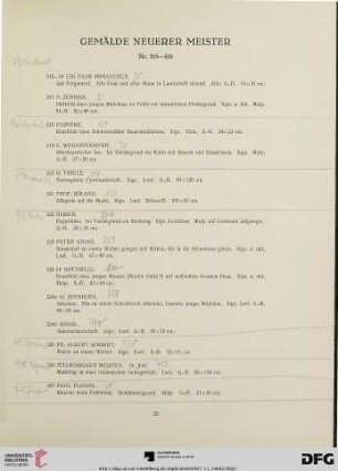 Gemälde neuerer Meister (Nr. 315-418)
