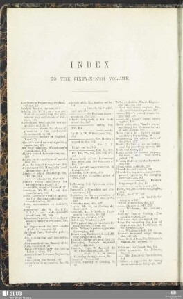 Index to the sixty-ninth volume