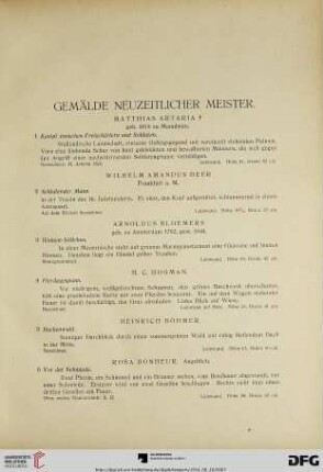 Gemälde neuzeitlicher Meister (Nr. 1-122)