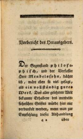 Moses Mendelssohns Abhandlung von der Unkörperlichkeit der menschlichen Seele