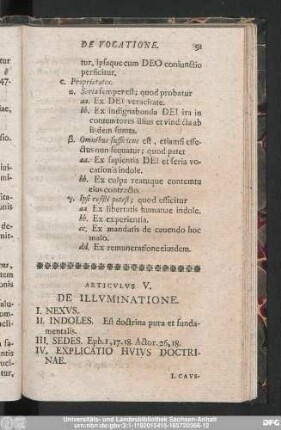 Articulus V. De Illuminatione.