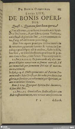 Locus XIIX. De Bonis Operibus