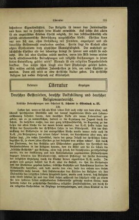 Deutsche Geistesleben, deutsche Volksbildung und deutscher Religionsunterricht : kritische Betrachtungen ; [Fortsetzung]