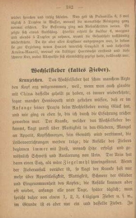 Wechselfieber (kaltes Fieber)