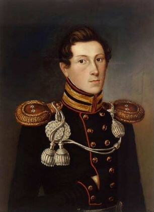 Ernst I. von Sachsen-Coburg-Saalfeld als Erbprinz in der Uniform eines preußischen Offiziers