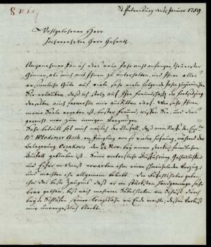 [Brief des Barons von Asch an Heyne vom 01./12.01.1789]