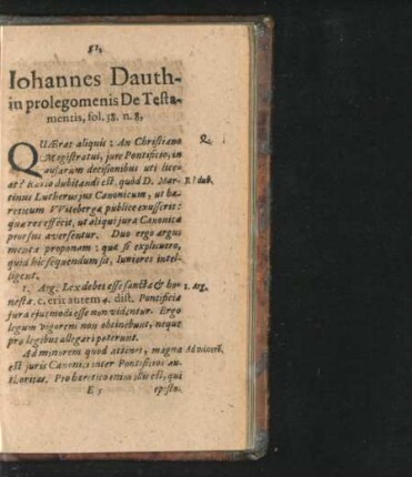 Iohannes Dauthin prolegomenis De Testamentis.