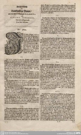 Beschreibung der Baukünstigen Platen/ von den fünff Ordnungen der Architectur.