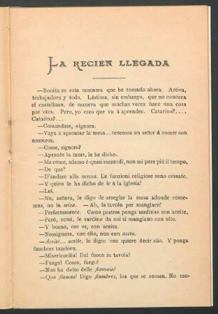 La recién llegada